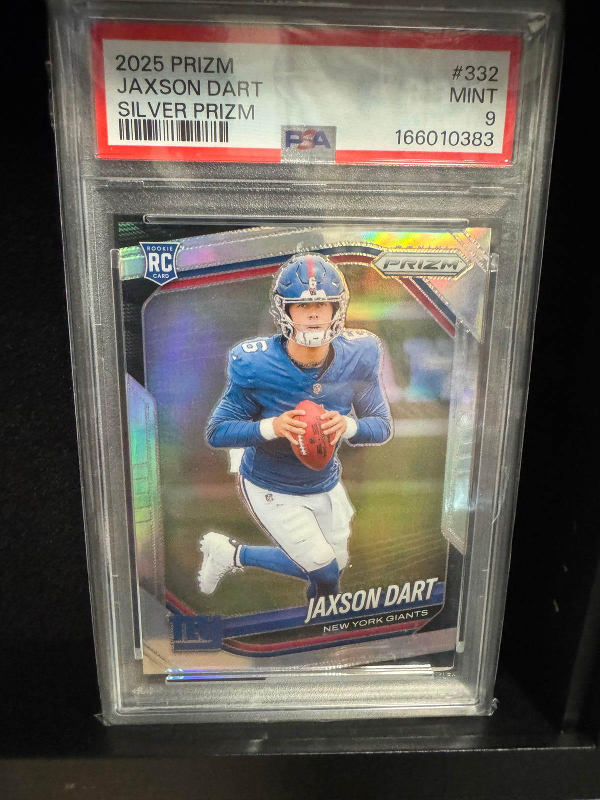2025 Panini Prizm Jaxson Dart Silver Prizm Rookie #332 PSA 9 – New York Giants