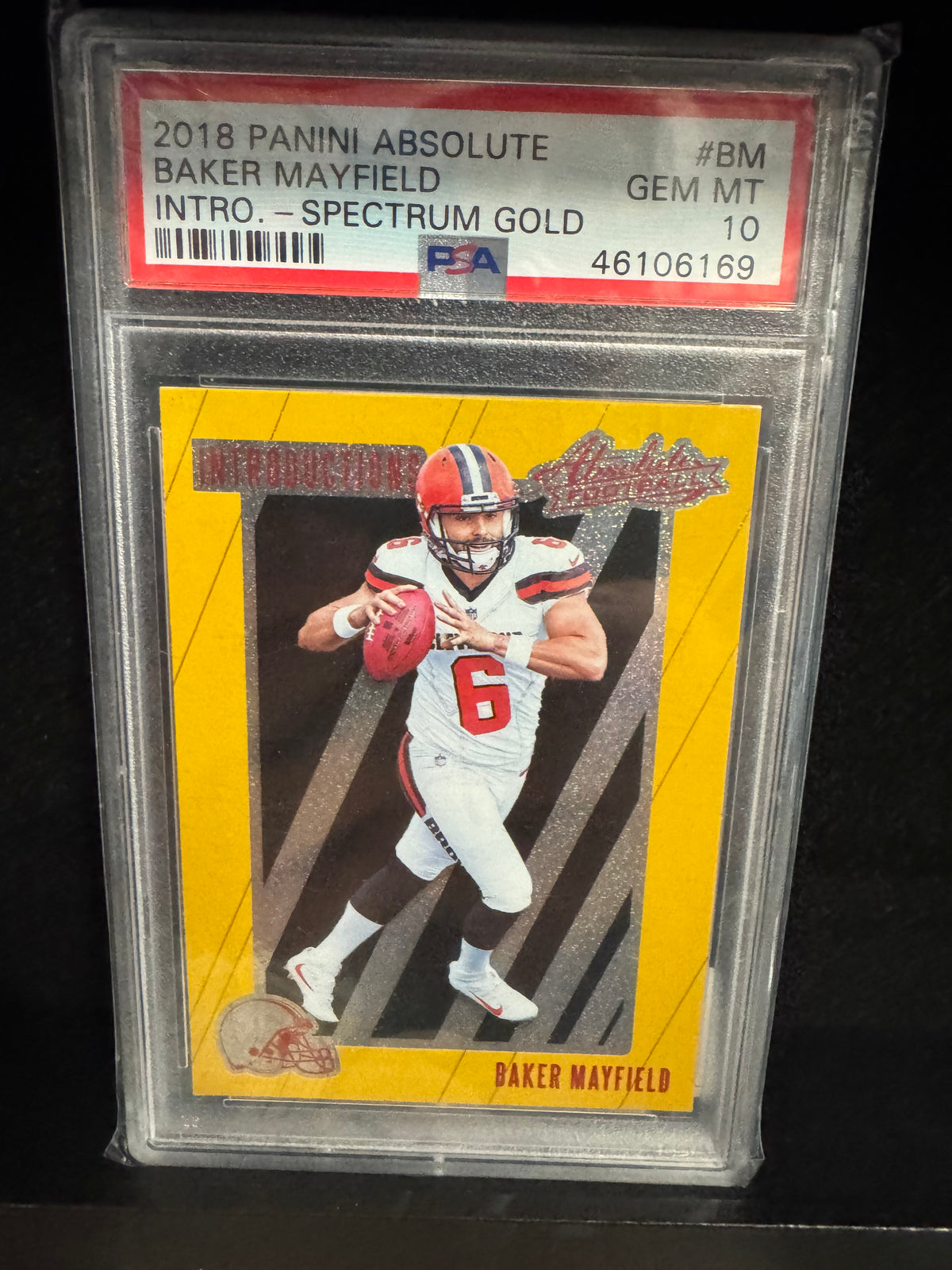 2018 Panini Absolute Baker Mayfield Introductions Gold Spectrum Rookie RC PSA 10 – Cleveland Browns