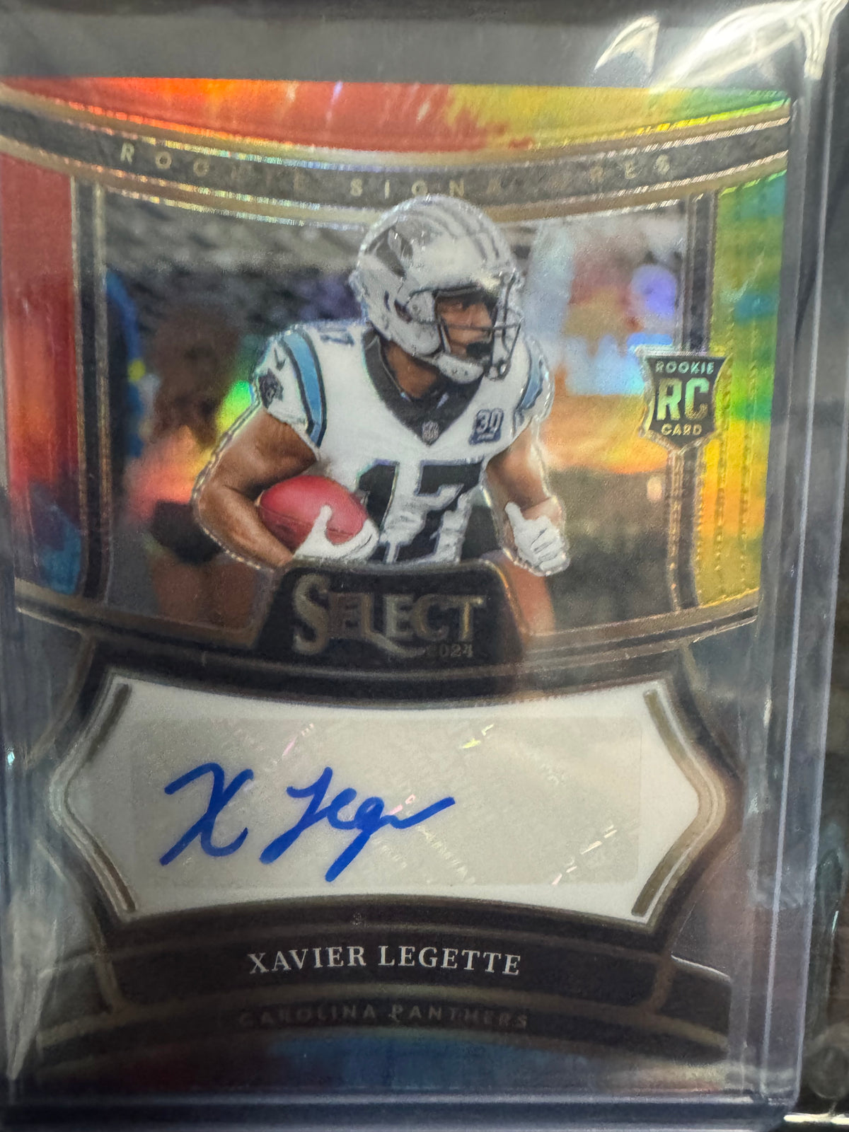 2024 Panini Select Xavier Legette Rookie Signatures Silver Auto /399 RC – Carolina Panthers