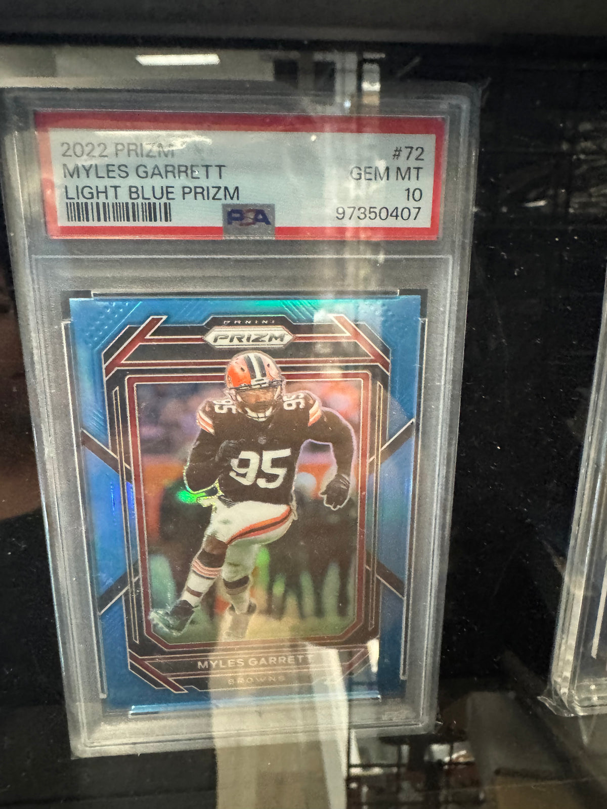 2022 Panini Prizm Myles Garrett Light Blue Prizm #72 PSA 10 – Cleveland Browns