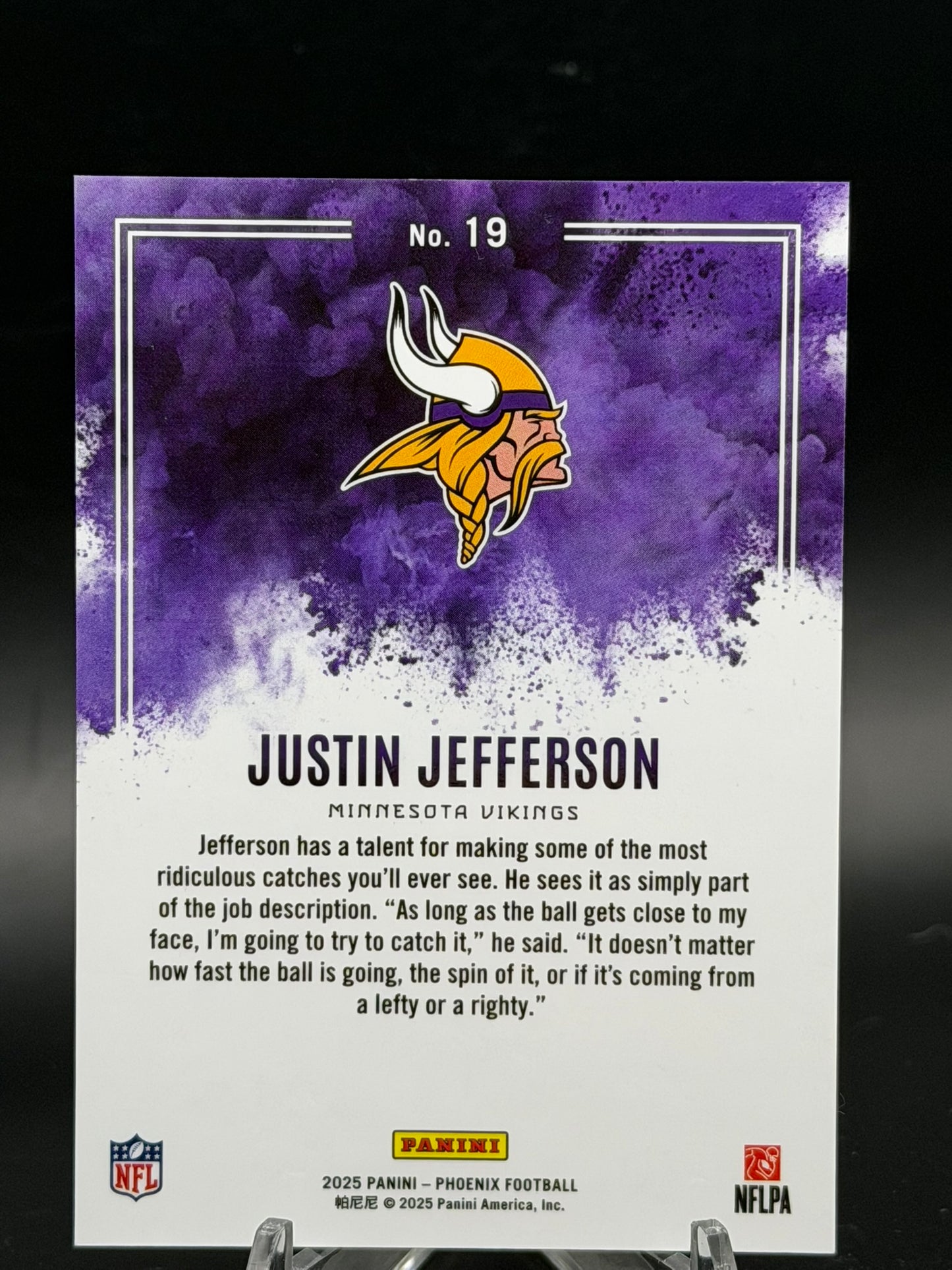 2025 Panini Phoenix Justin Jefferson Color Blast #19 SSP Case Hit Vikings