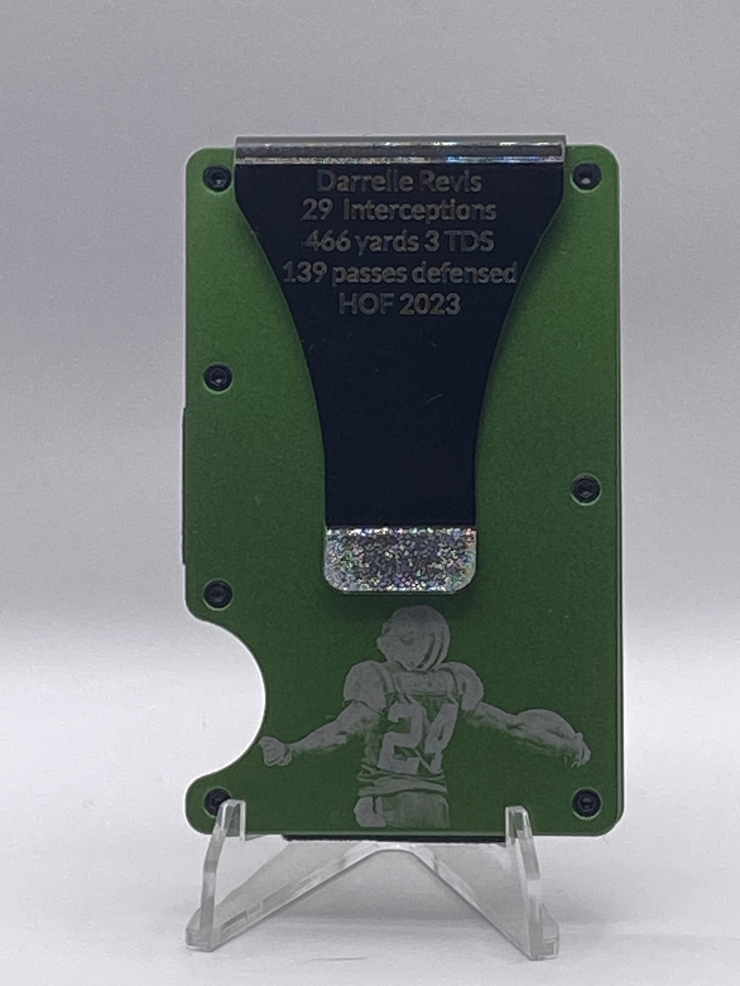 New York Jets Darrelle Revis RFID Wallet – 1/1 Custom Engraved Aluminum Money Clip