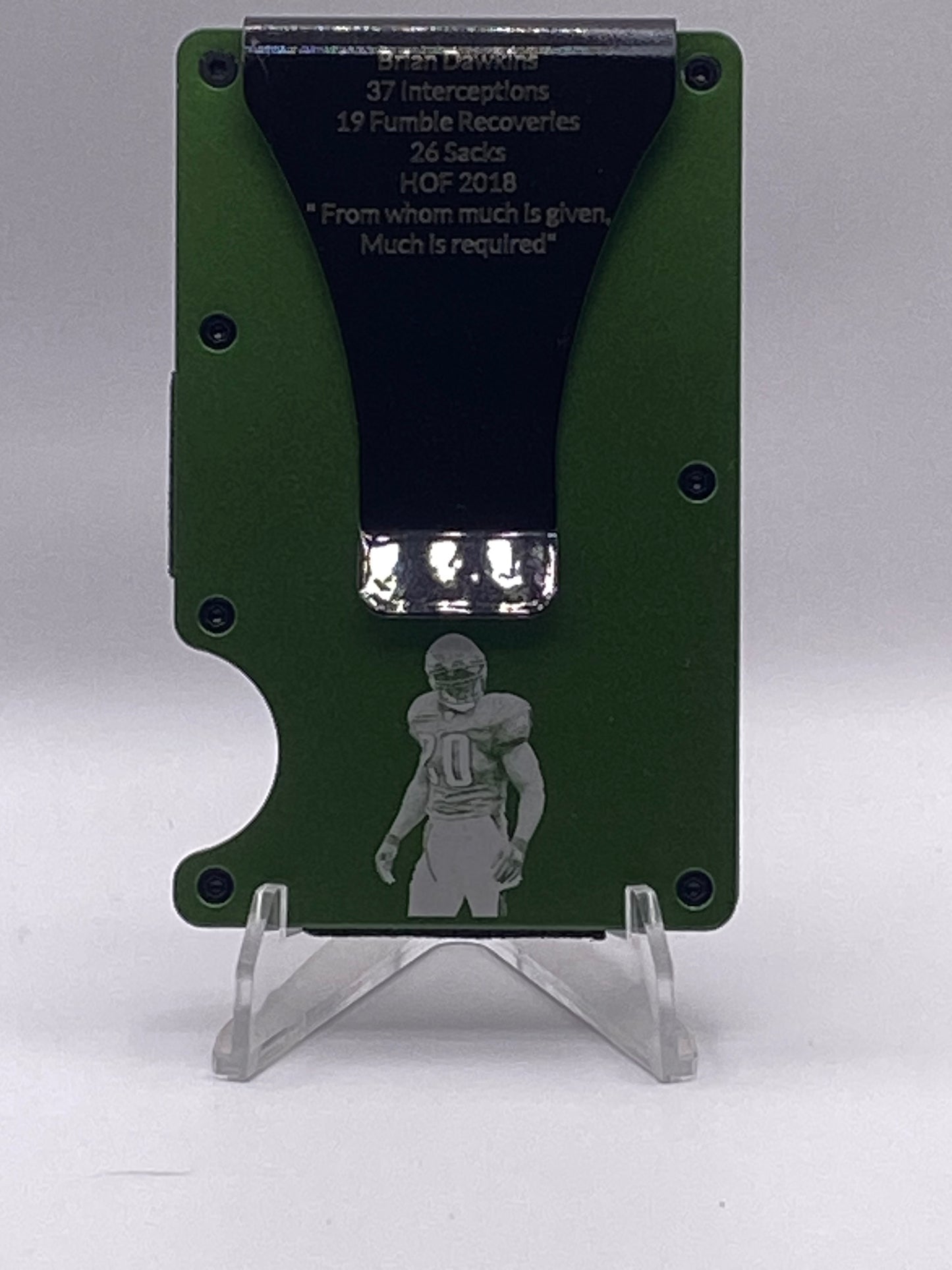 Philadelphia Eagles Brian Dawkins RFID Wallet – 1/1 Custom Engraved Aluminum Money Clip
