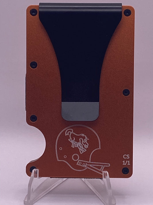 1/1 Bo Nix Denver Broncos Inspired RFID Blocking Metal Wallet – Money Clip | Laser Engraved