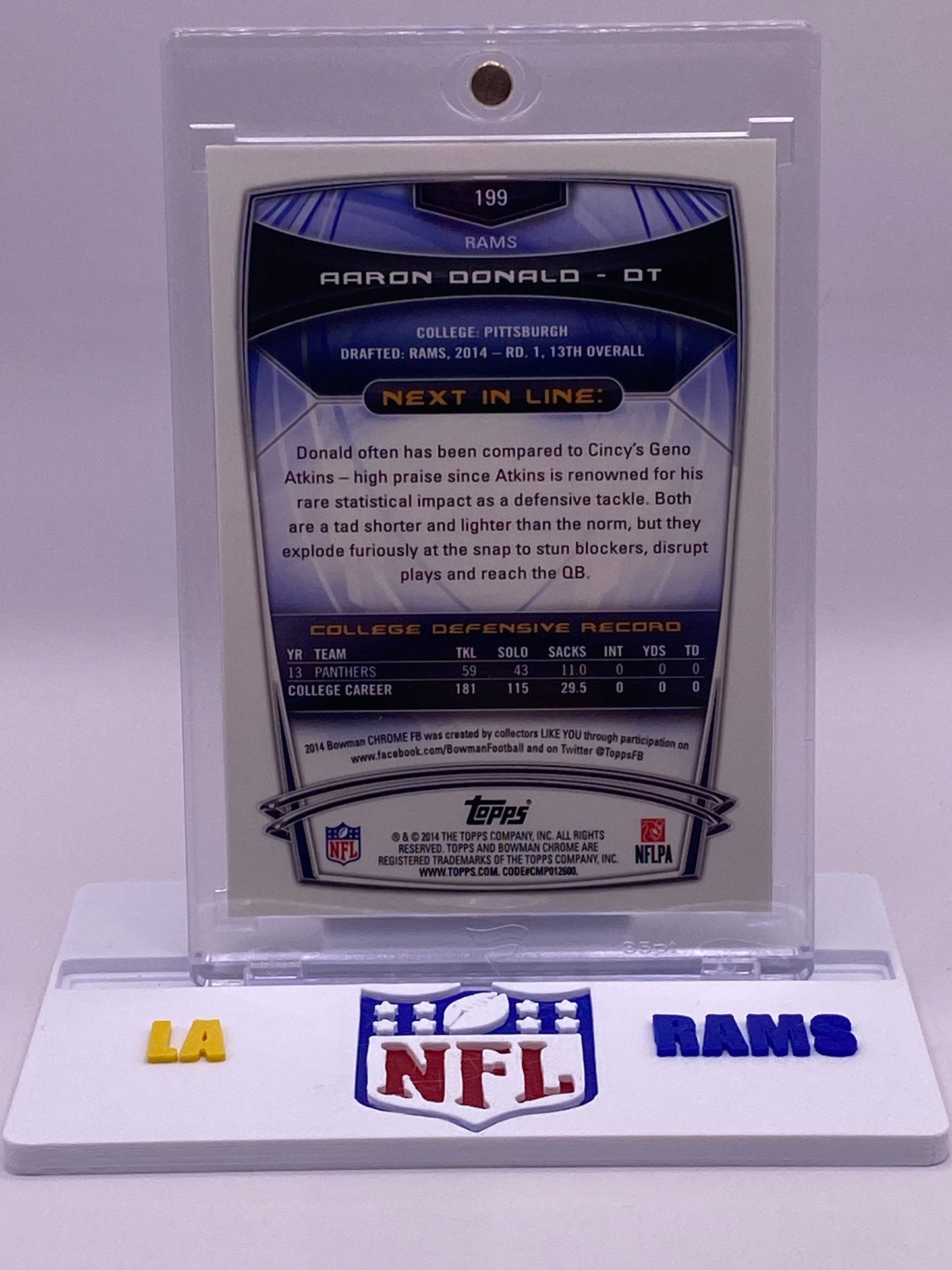 2014 Bowman Chrome Aaron Donald Rookie Card #199 – LA Rams (RC)