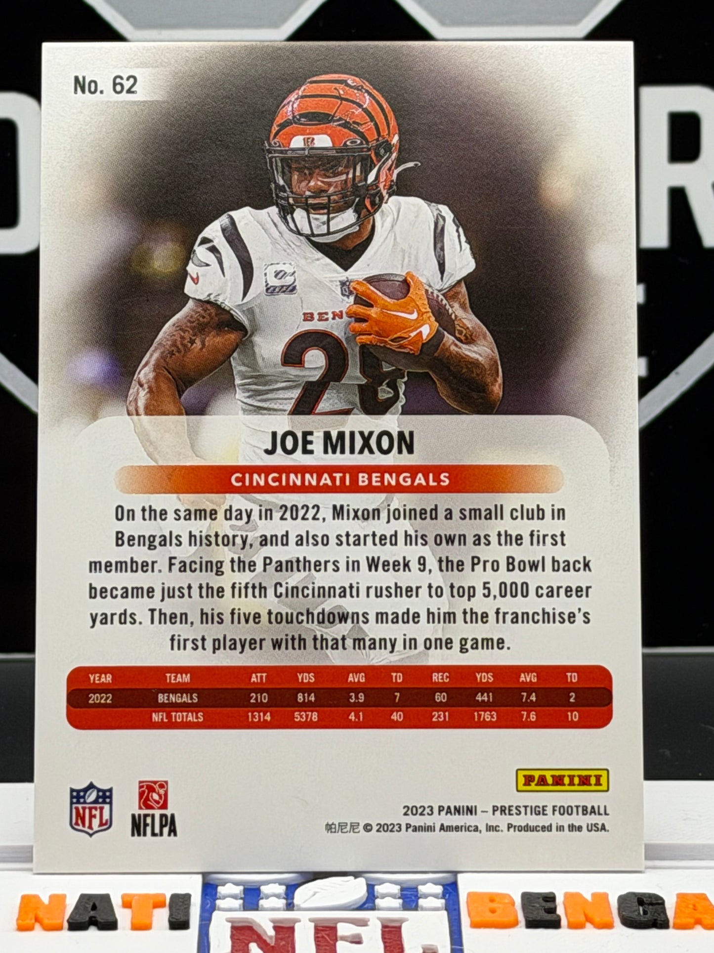 2023 Panini Prestige Joe Mixon Xtra Points Red /25 #62 Bengals 5/25