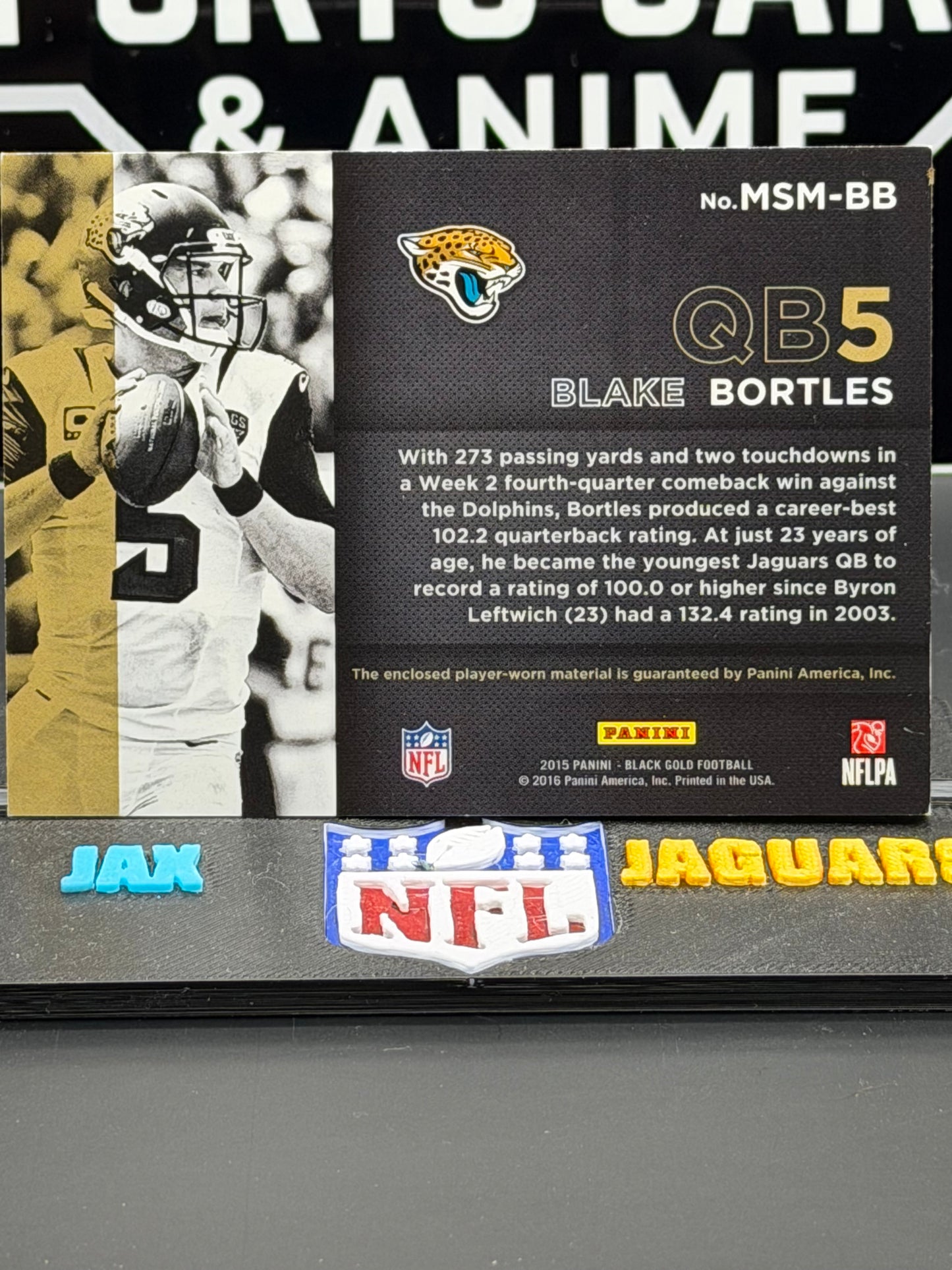 2015 Panini Black Gold Blake Bortles Massive Materials /199 MSM-BB Jaguars 173/199