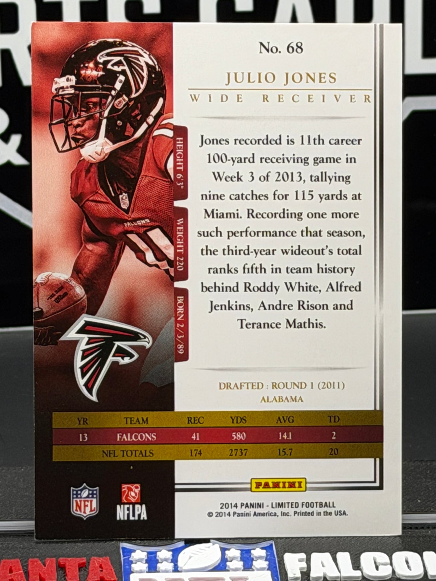 2014 Panini Limited Julio Jones 057/399 Atlanta Falcons Star WR