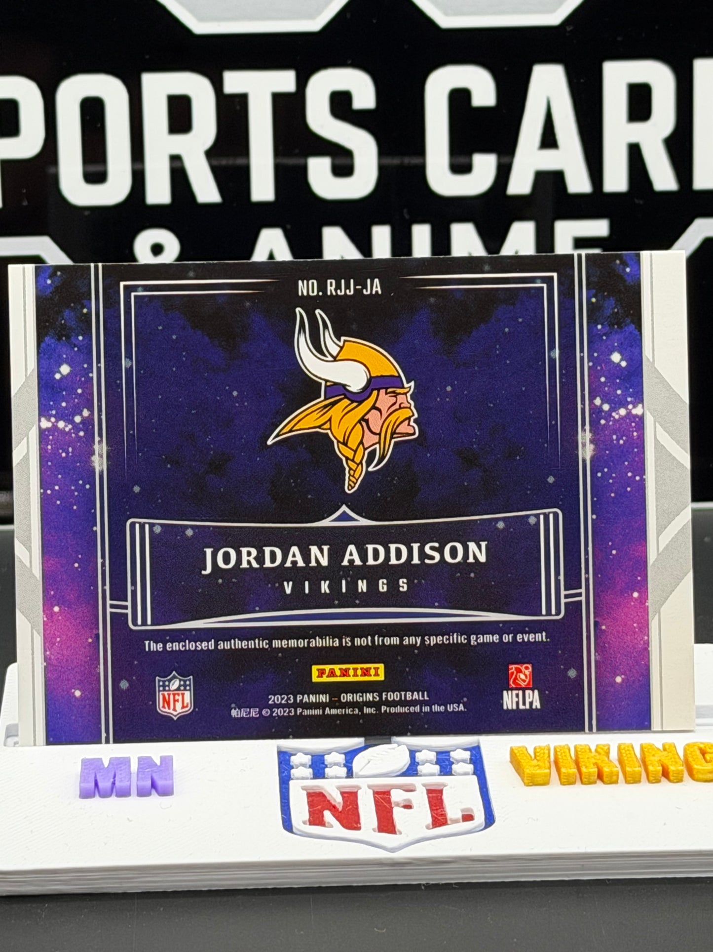 2023 Panini Origins Jordan Addison Rookie Jumbo Jersey /199 Vikings RC 93/199