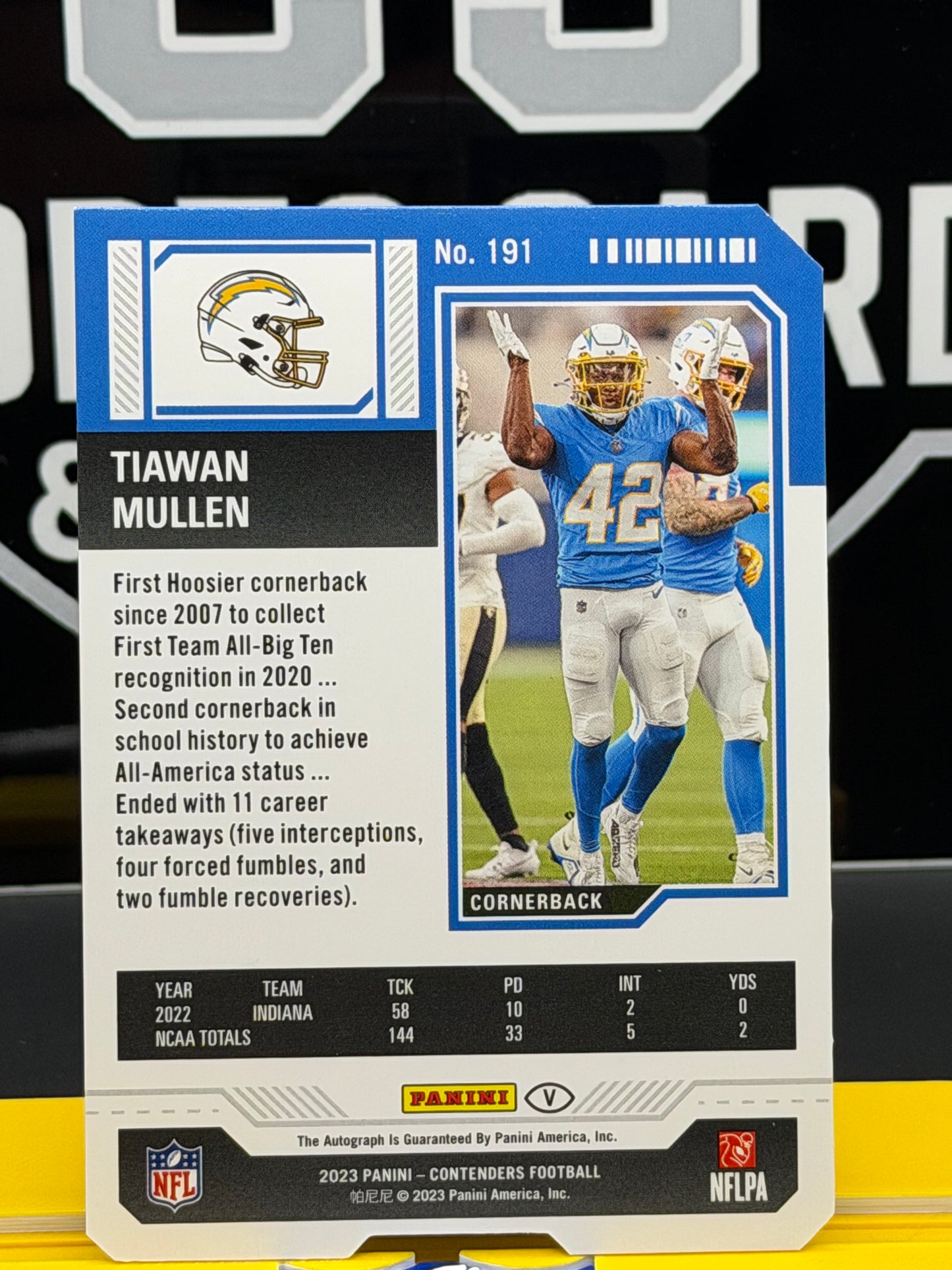 2023 Contenders Tiawan Mullen Rookie Ticket Auto VAR /42 Chargers RC 17/42
