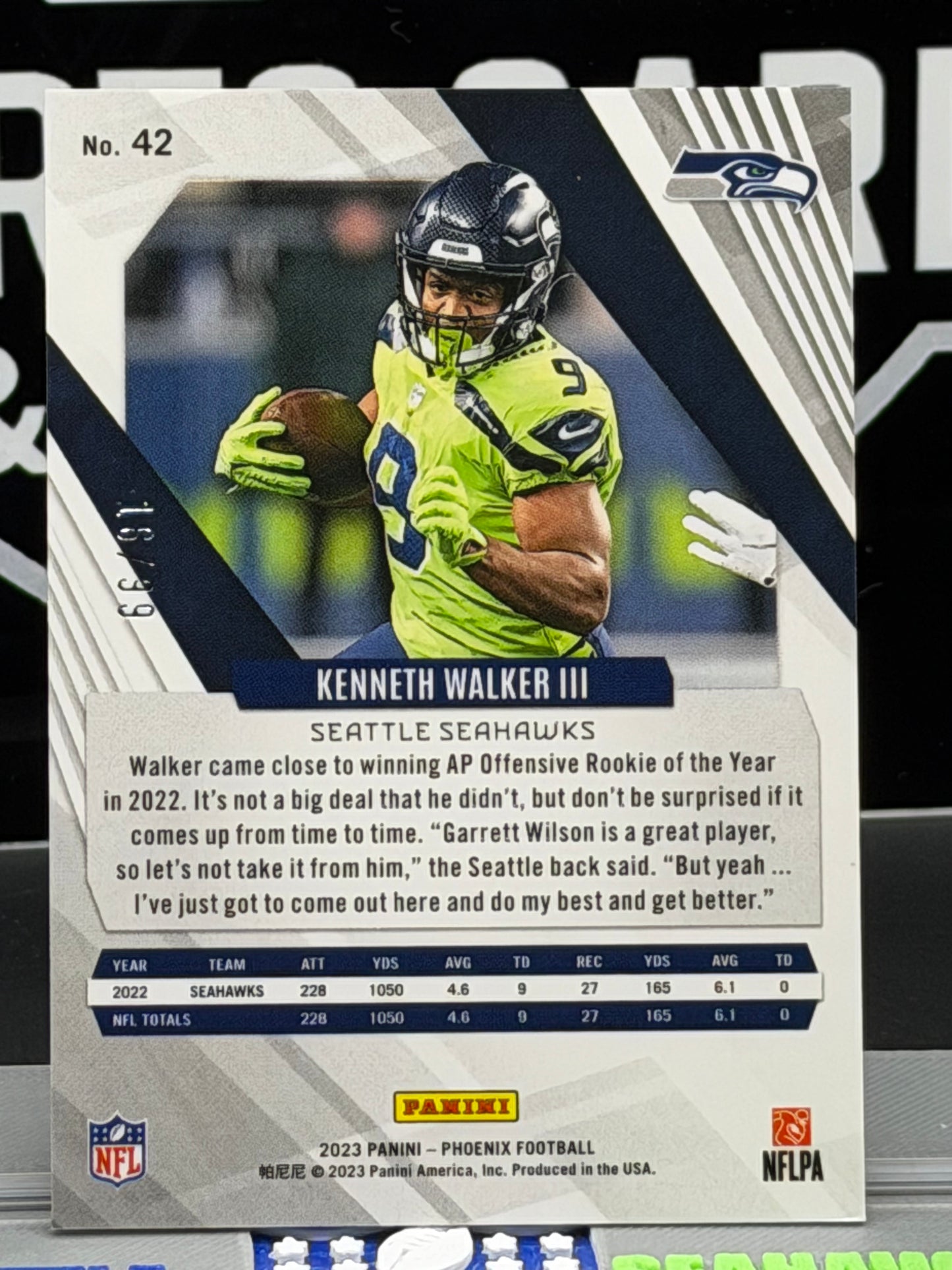 2023 Panini Phoenix Kenneth Walker III Purple /99 #42 Seahawks SP 16/99