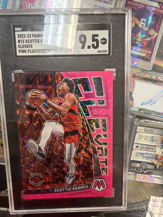 2022-23 Mosaic Scottie Barnes Elevate Fluorescent Pink Prizm /10 SGC 9.5 Raptors