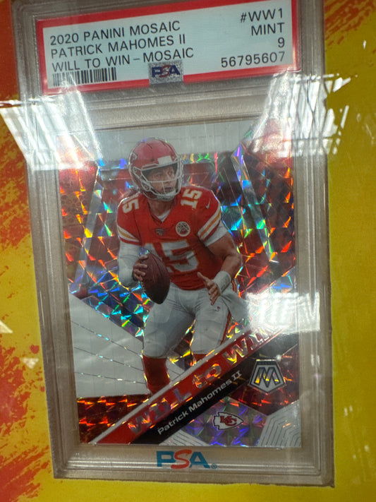 2020 Panini Mosaic Patrick Mahomes II Will to Win Mosaic #WW1 PSA 9 – Kansas City Chiefs