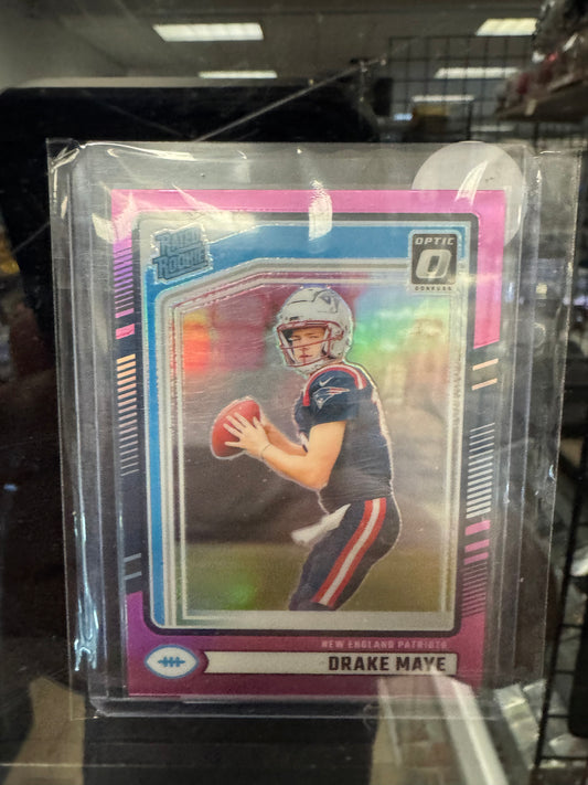 2024 Panini Donruss Drake Maye Rated Rookie Optic Preview Pink #379 RC – New England Patriots