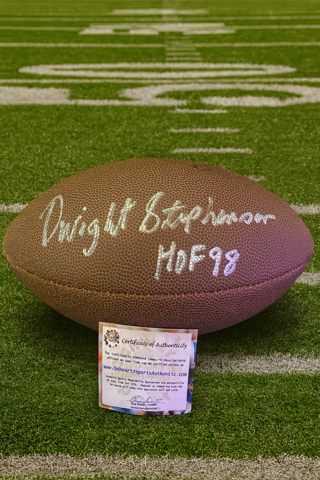 Dwight Stephenson Signed NFL Football – Miami Dolphins HOF 1998 Autograph