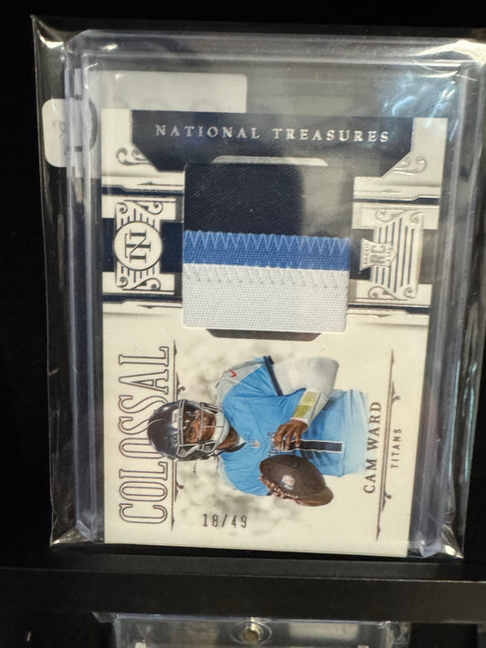 2025 Panini National Treasures Cam Ward Colossal Materials Jumbo Patch /49