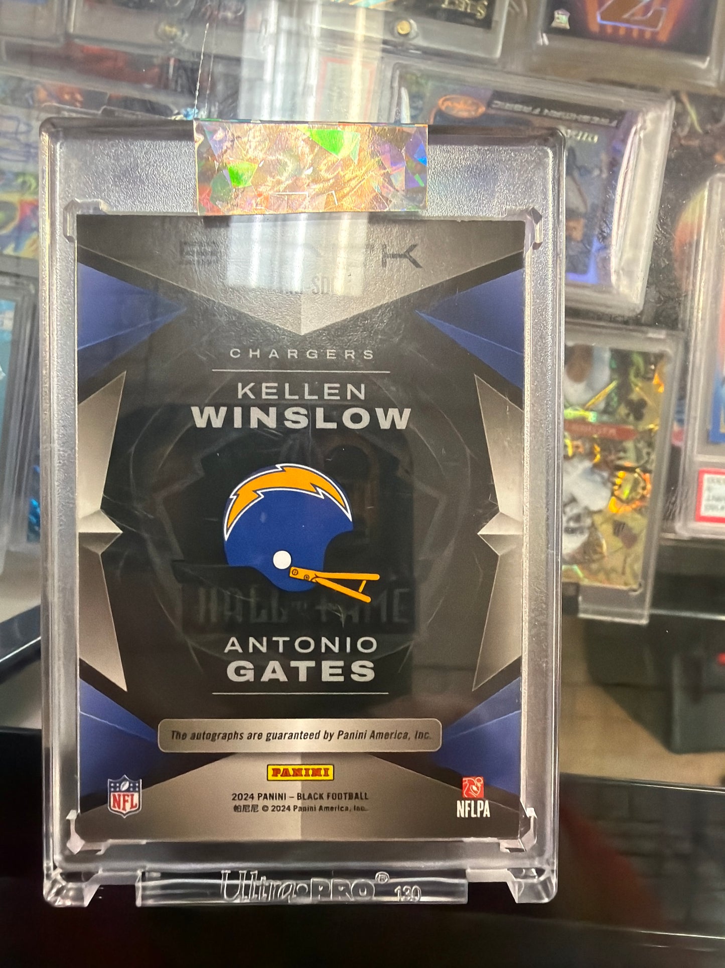 Kellen Winslow Antonio Gates Dual Auto /50 Panini Black Hall Mates HOF Chargers