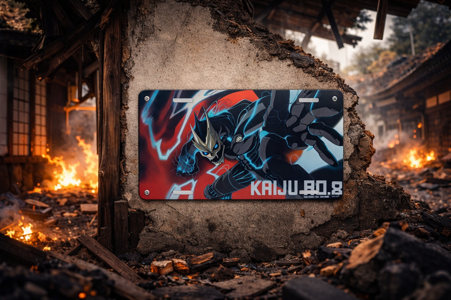 Kaiju #8 Anime License Plate – Kaiju No. 8 Inspired Wall Decor – Metal Display Plate