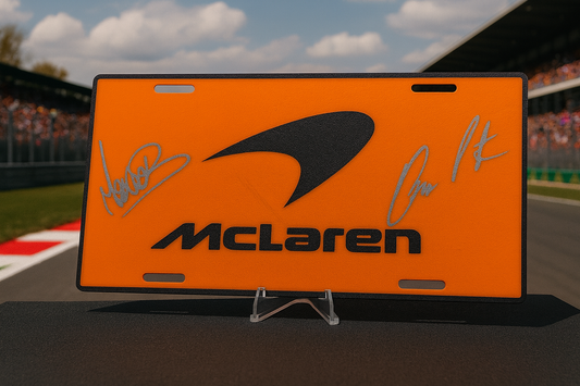 McLaren F1 License Plate – ABS Display Plate | Papaya Orange Edition
