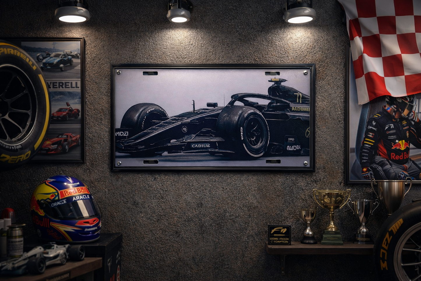 Cadillac Formula Racing License Plate – New Cadillac F1 Style Car – Garage & Office Wall Art