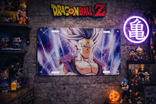 Gohan Dragon Ball Z Metal License Plate Sign – Anime Wall Decor – Game Room / Man Cave Display Plate