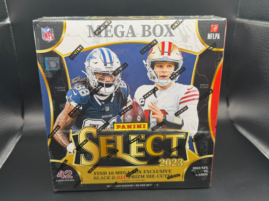 2023 Panini Select NFL Football Mega Box – Black & Red Prizm Die-Cuts