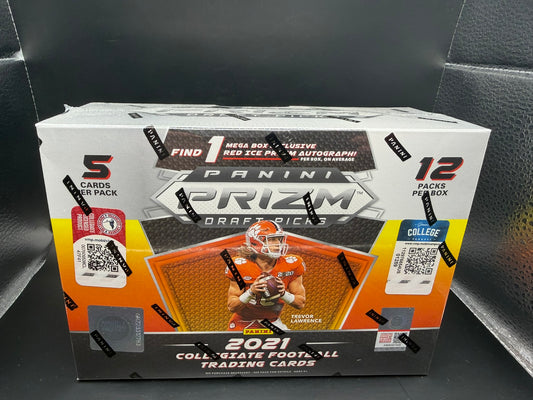 2021 Panini Prizm Draft Picks Collegiate Football Mega Box – Red Ice Prizms