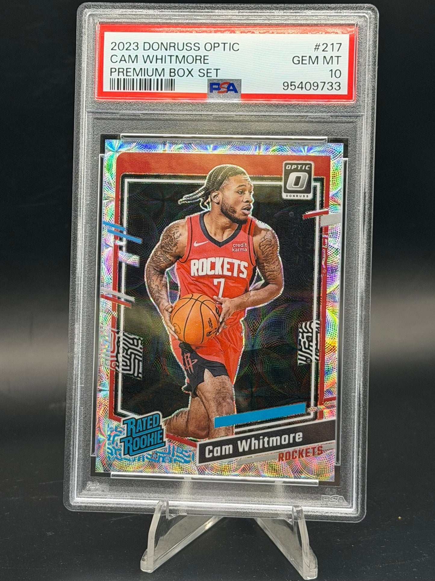 2023-24 Panini Donruss Optic Cam Whitmore Rated Rookie #217 Premium Box Set /249 – PSA 10 GEM MINT