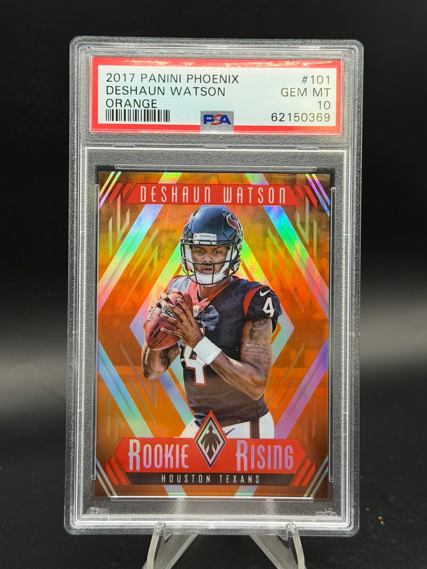 2017 Panini Phoenix Deshaun Watson Rookie Rising Orange /49 PSA 10 GEM MINT #RR-3