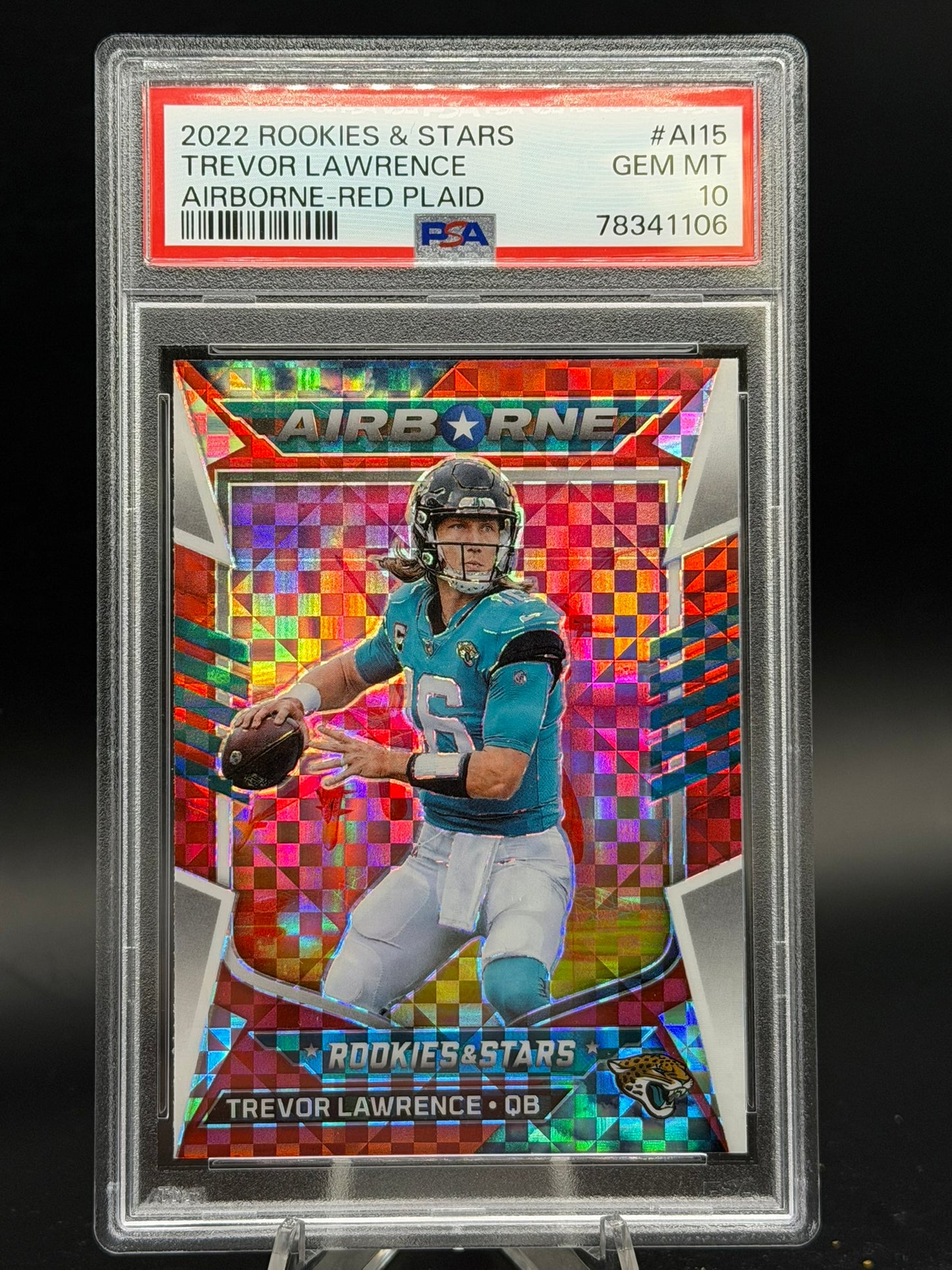 2022 Panini Rookies & Stars Trevor Lawrence Airborne Red Plaid #AI15 PSA 10