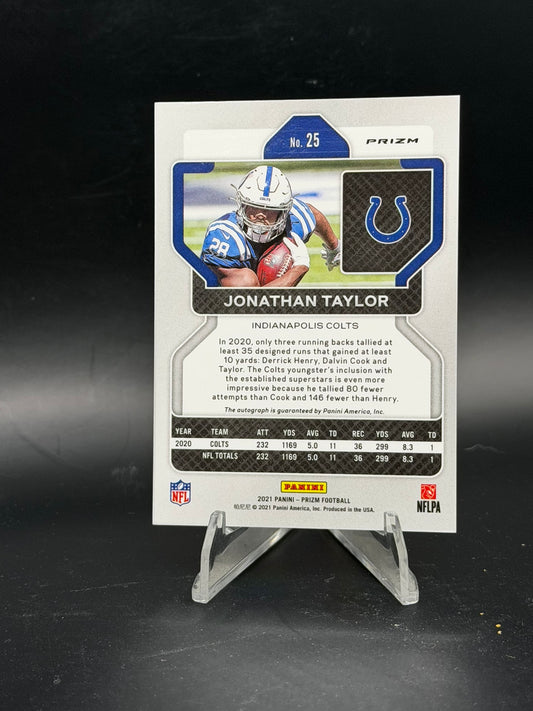 2021 Panini Prizm Jonathan Taylor Silver Prizm Auto #25 Colts Autograph