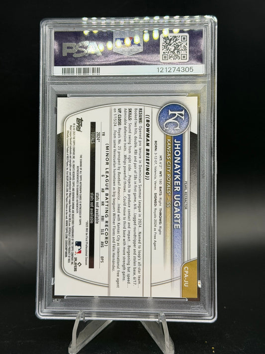 2025 Bowman Jhonayker Ugarte 1st Chrome Prospect Auto Pearl Refractor /10 PSA 10