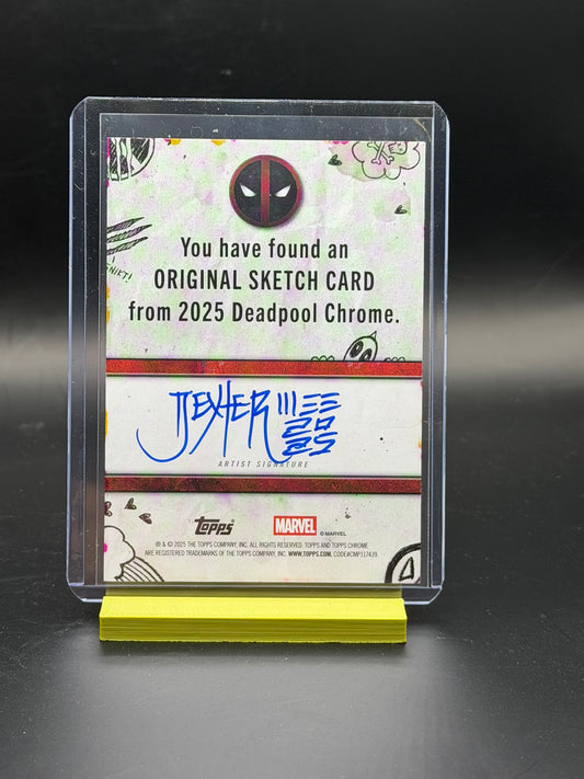 2025 Topps Chrome Deadpool Original Sketch Card 1/1 – Dexter Wee Artist Signed Marvel