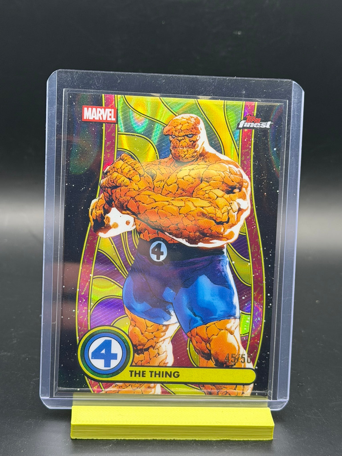 2026 Topps Finest Fantastic Four The Thing Blacklight Gold /50 – 45/50 Marvel