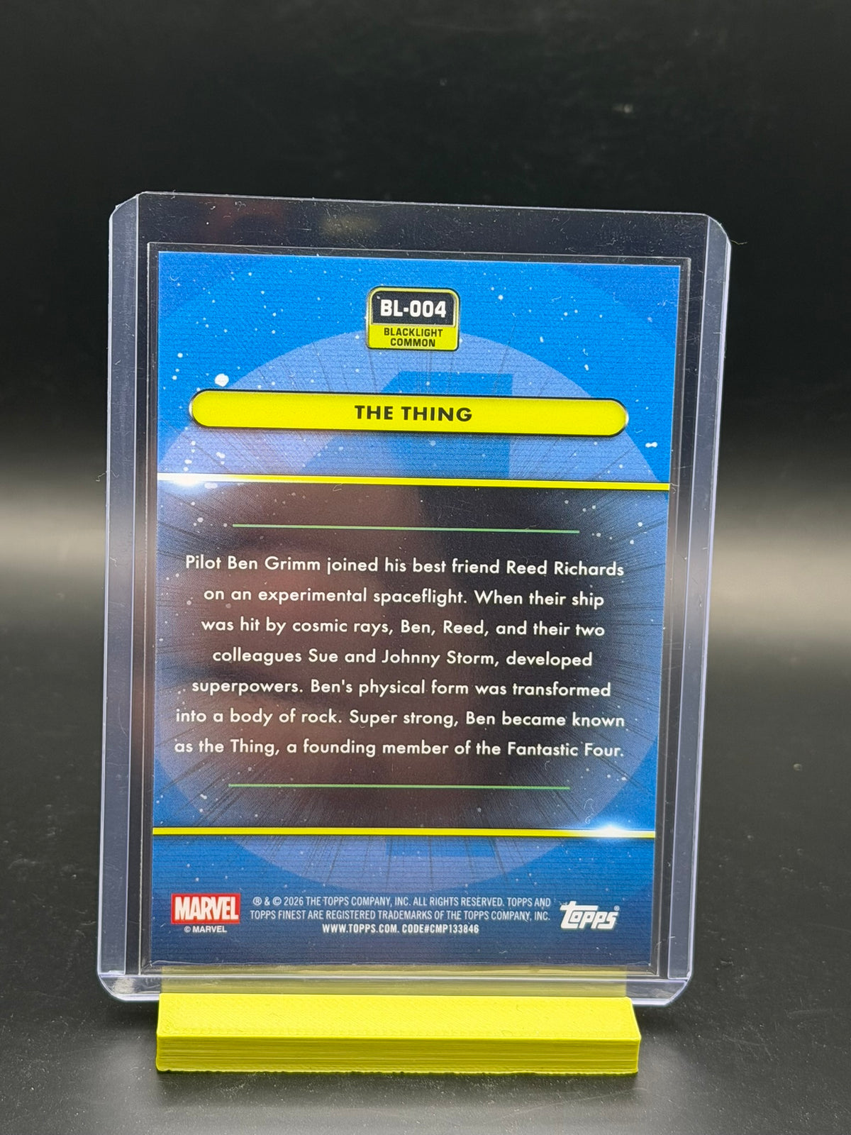 2026 Topps Finest Fantastic Four The Thing Blacklight Gold /50 – 45/50 Marvel