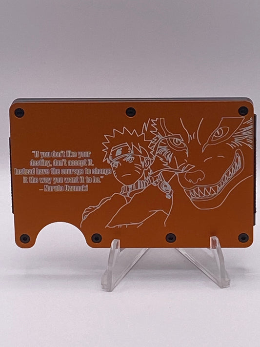 Naruto & Kurama Orange RFID Wallet – 1/1 “Destiny” Quote Edition