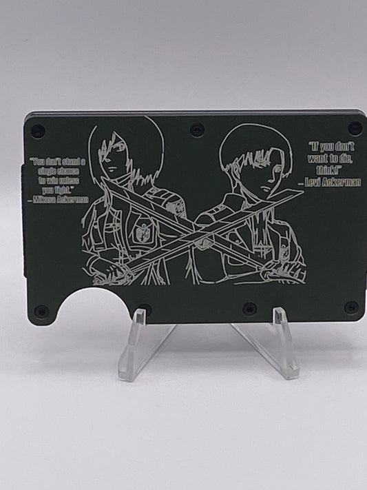 Levi & Mikasa Attack on Titan RFID Wallet – 1/1 Scout Regiment Edition
