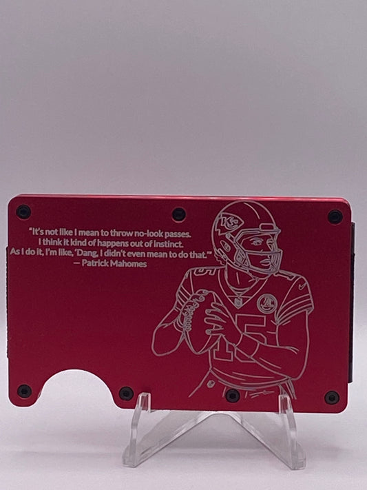 Patrick Mahomes Kansas City Chiefs RFID Wallet – No-Look Pass Quote 1/1 Custom Engraved