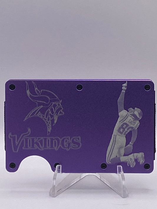 Minnesota Vikings Cris Carter RFID Wallet – 1/1 Custom Engraved Aluminum Money Clip