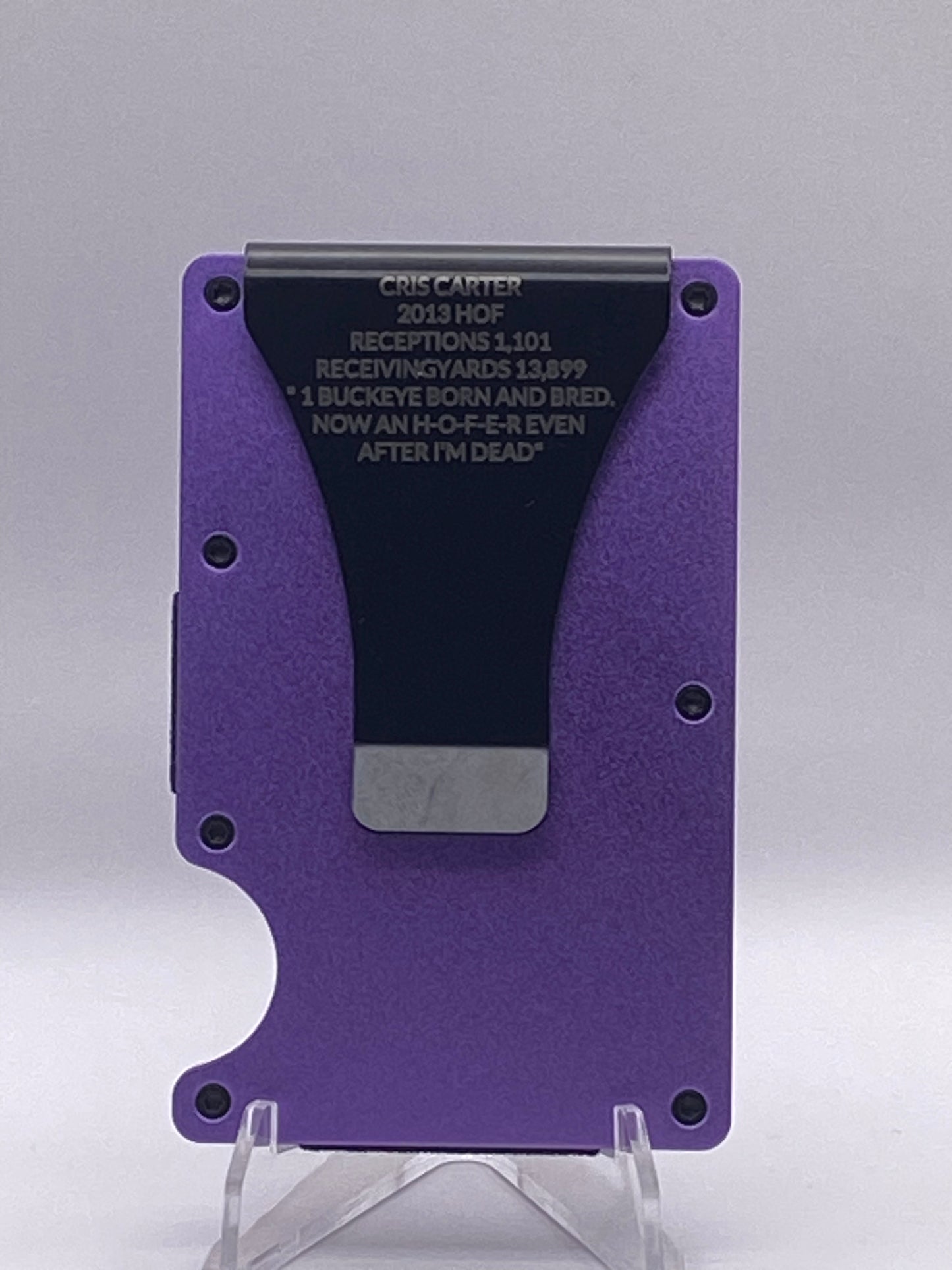 Minnesota Vikings Cris Carter RFID Wallet – 1/1 Custom Engraved Aluminum Money Clip