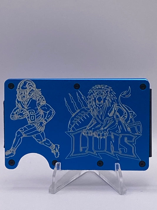 Detroit Lions Jahmyr Gibbs “Sonic” RFID Wallet – 1/1 Custom Engraved Aluminum Money Clip