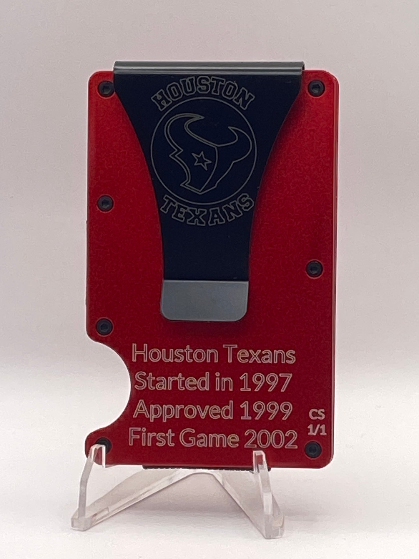 Houston Texans C.J. Stroud RFID Wallet – 1/1 Custom Engraved Aluminum Money Clip