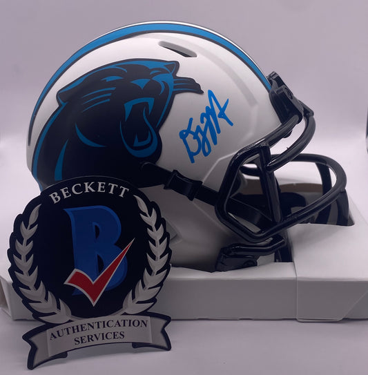 DJ Moore Autographed Carolina Panthers Mini Helmet – Beckett COA