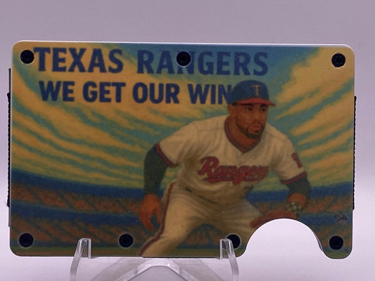 Texas Rangers Inspired Metal RFID Wallet | Slim Minimalist Card Holder | Baseball Fan Gift
