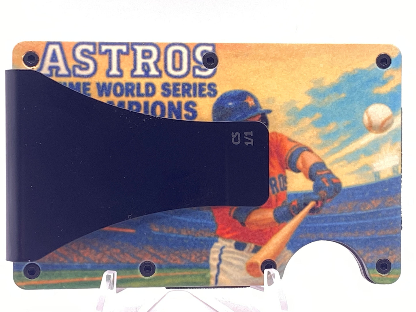 Astros Fan Metal Wallet | RFID Minimalist Card Holder | Houston Baseball Gift