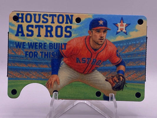 Alex Bregman Inspired Astros Wallet | RFID Blocking Slim Metal Card Wallet | Houston Fan Gift