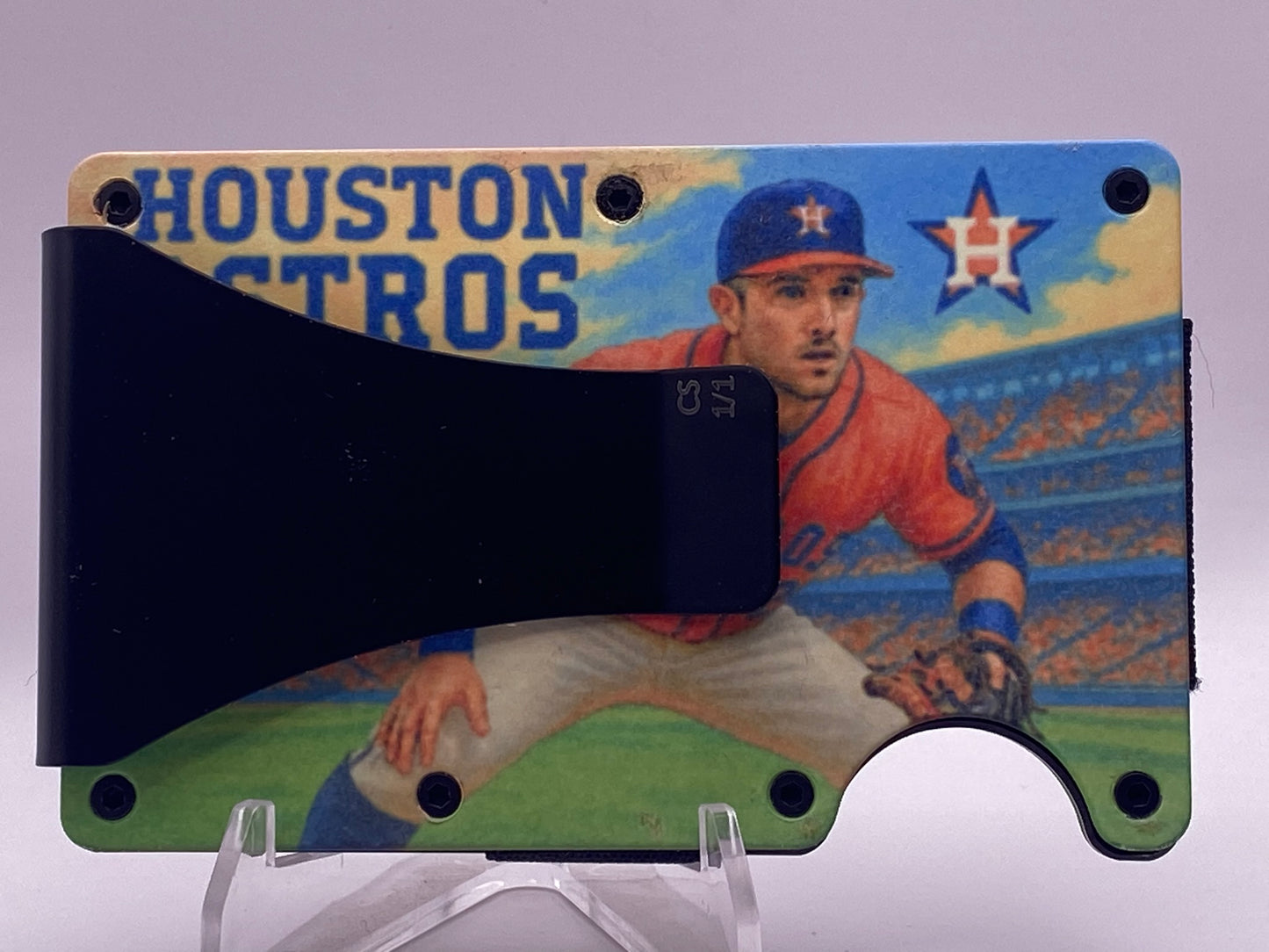 Alex Bregman Inspired Astros Wallet | RFID Blocking Slim Metal Card Wallet | Houston Fan Gift