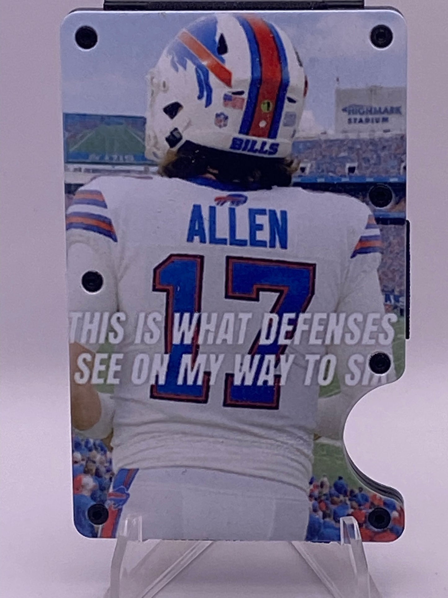 One-of-One Buffalo QB Tribute RFID Wallet (1/1) | Josh Allen Inspired | Slim Metal Card Holder