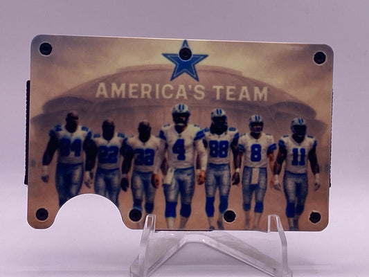 America’s Team Cowboy Inspired Metal RFID Wallet | Minimalist Card Holder | Football Fan Gift