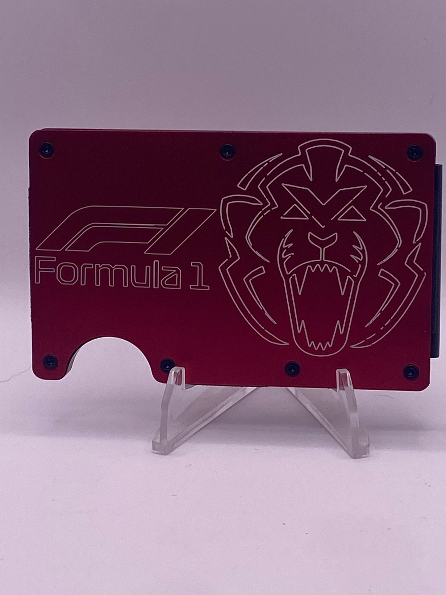 Max Verstappen Formula 1 RFID Wallet – Red Laser Engraved Aluminum Card Holder (CS 1/1)